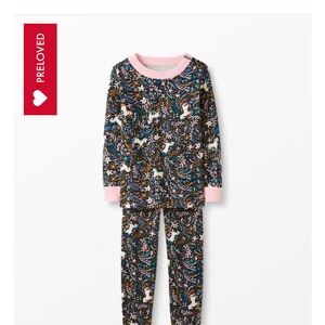 Hanna Andersson Kids Pajama Set - Black and Pink Unicorn Print